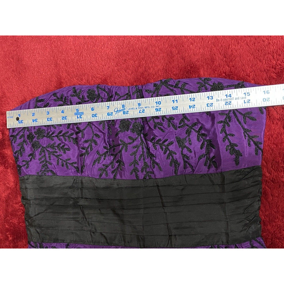 Tracy Reese S 6 Silk Black Floral Embroidered Purple Dress Whimsigoth Empire NYE - Picture 8 of 16